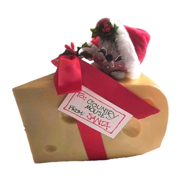 Vtg Annalee Christmas Mouse On Cheese Wedge 1993 Original Tag 7" Gift #7756 SEE - Picture 1 of 10